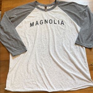 Magnolia XL Raglan Baseball Tee in Light Gray and Charcoal